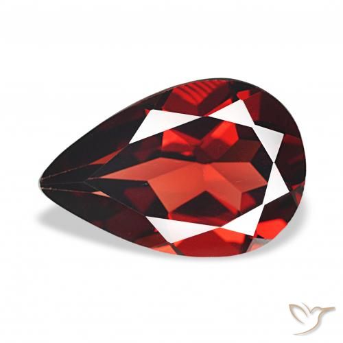 3.23 ct Red Almandine Garnet Stone, Natural Almandine Garnet in Pear Facet Shape for Sale