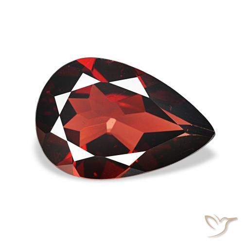 3.11 ct Red Almandine Garnet Stone, Natural Almandine Garnet in Pear Facet Shape for Sale