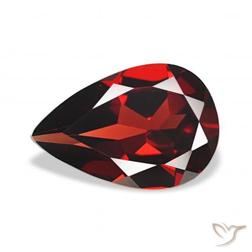 2.97 ct Red Almandine Garnet Gemstone, Almandine Garnet Gem in Pear Facet Shape for Sale.