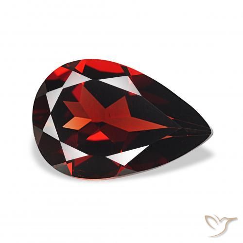 2.97 ct Red Almandine Garnet Stone, Natural Almandine Garnet in Pear Facet Shape for Sale