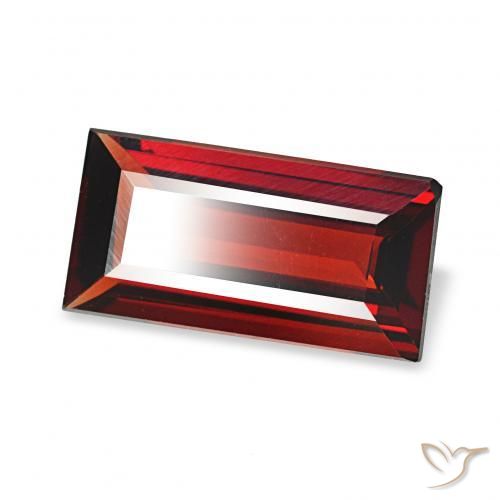 1.53 ct Red Almandine Garnet Stone, Natural Almandine Garnet in Baguette Facet Shape for Sale