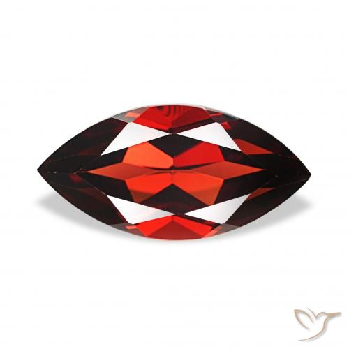 2.40 ct Red Almandine Garnet Gemstone, Almandine Garnet Gem in Marquise Facet Shape for Sale.