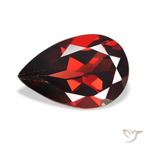 3.33 ct Red Almandine Garnet Gemstone, Almandine Garnet Gem in Pear Facet Shape for Sale.