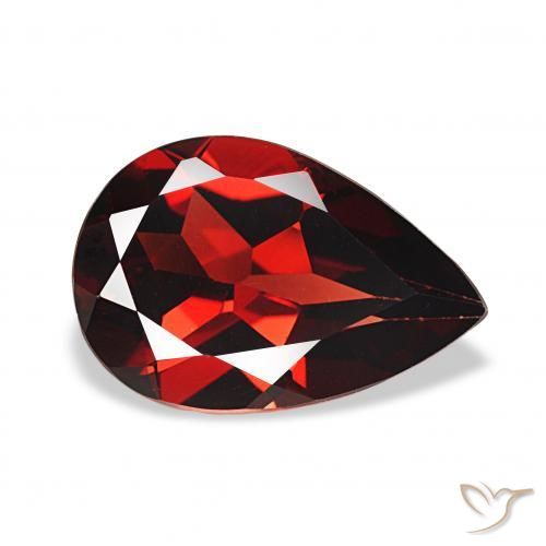 3.33 ct Red Almandine Garnet Stone, Natural Almandine Garnet in Pear Facet Shape for Sale