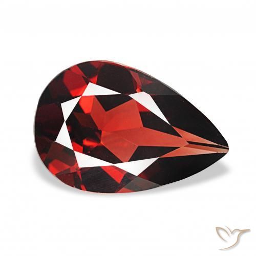 3.02 ct Red Almandine Garnet Stone, Natural Almandine Garnet in Pear Facet Shape for Sale