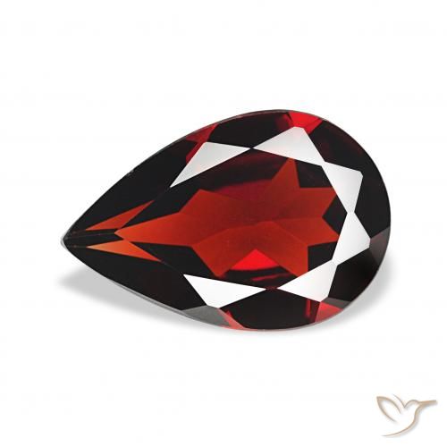 2.90 ct Red Almandine Garnet Gemstone, Almandine Garnet Gem in Pear Facet Shape for Sale.