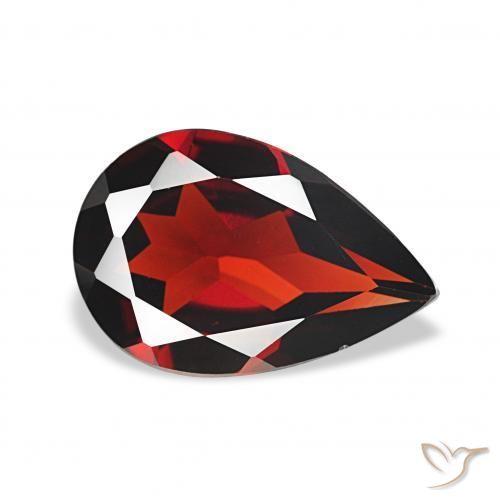 2.90 ct Red Almandine Garnet Stone, Natural Almandine Garnet in Pear Facet Shape for Sale