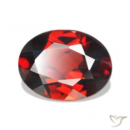 2.00 ct Red Almandine Garnet Gemstone, Almandine Garnet Gem in Oval Facet Shape for Sale.