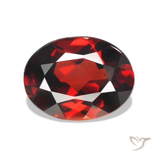 2.00 ct Red Almandine Garnet Stone, Natural Almandine Garnet in Oval Facet Shape for Sale