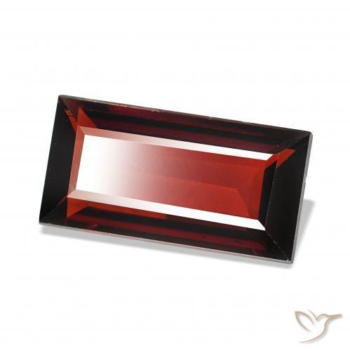 1.59 ct Red Almandine Garnet Stone, Natural Almandine Garnet in Baguette Facet Shape for Sale