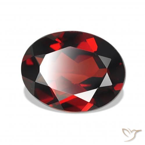 2.15 ct Red Almandine Garnet Stone, Natural Almandine Garnet in Oval Facet Shape for Sale