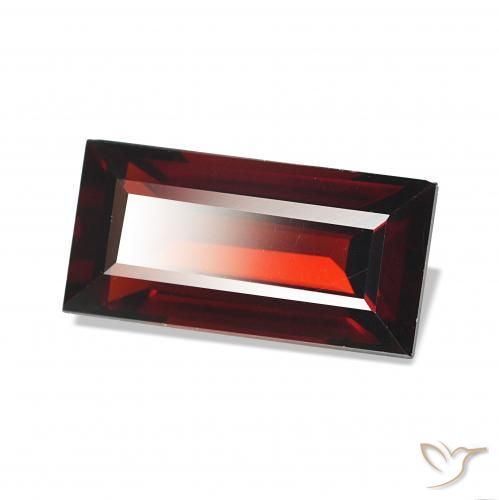 1.97 ct Red Almandine Garnet Stone, Natural Almandine Garnet in Baguette Facet Shape for Sale