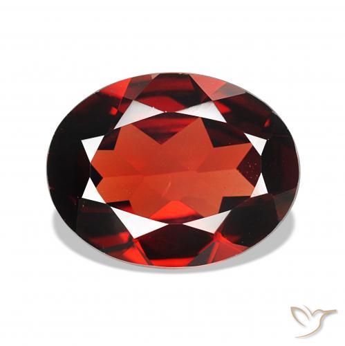 1.87 ct Red Almandine Garnet Gemstone, Almandine Garnet Gem in Oval Facet Shape for Sale.