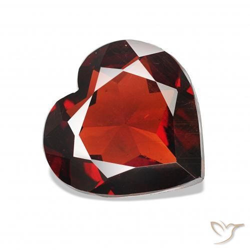 1.49 ct Red Almandine Garnet Stone, Natural Almandine Garnet in Heart Facet Shape for Sale