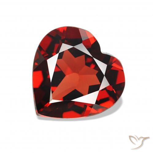 1.33 ct Red Almandine Garnet Gemstone, Almandine Garnet Gem in Heart Facet Shape for Sale.