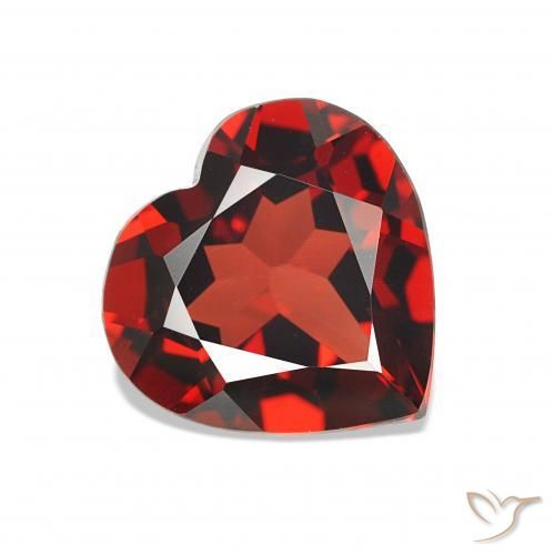 1.33 ct Red Almandine Garnet Stone, Natural Almandine Garnet in Heart Facet Shape for Sale