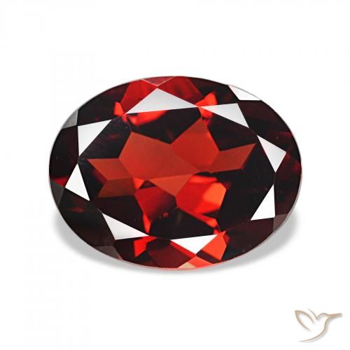 2.02 ct Red Almandine Garnet Gemstone, Almandine Garnet Gem in Oval Facet Shape for Sale.