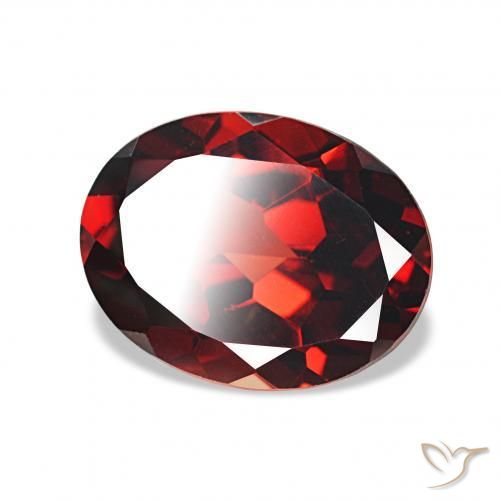 2.02 ct Red Almandine Garnet Stone, Natural Almandine Garnet in Oval Facet Shape for Sale