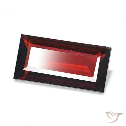 1.67 ct Red Almandine Garnet Stone, Natural Almandine Garnet in Baguette Facet Shape for Sale