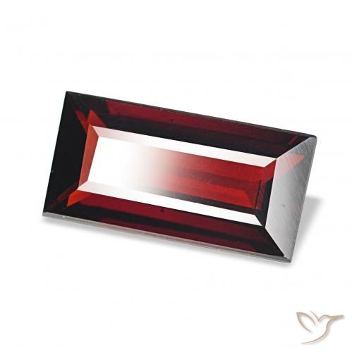 1.74 ct Red Almandine Garnet Stone, Natural Almandine Garnet in Baguette Facet Shape for Sale