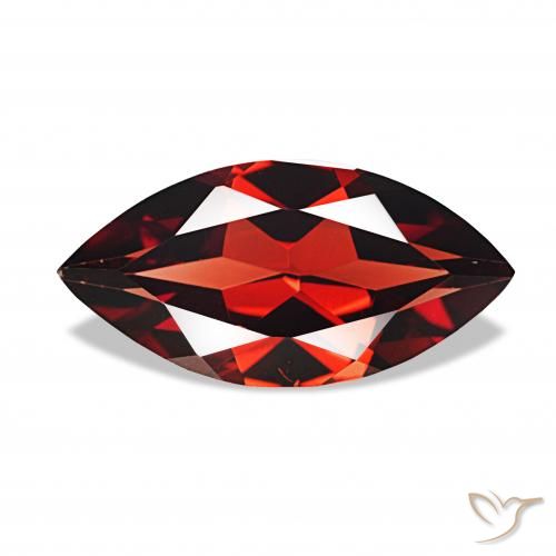 1.97 ct Red Almandine Garnet Gemstone, Almandine Garnet Gem in Marquise Facet Shape for Sale.