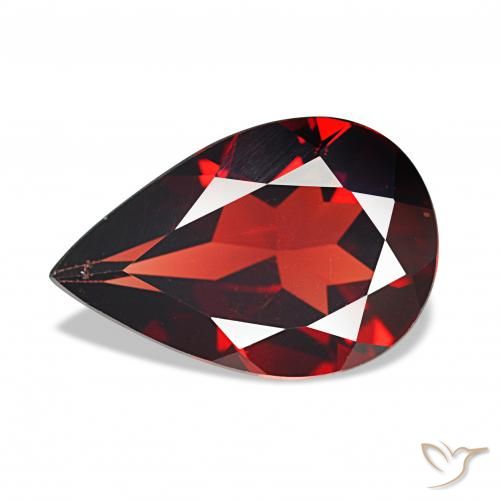 2.95ct Dark Red Almandine Garnet, Pear Shape, VS