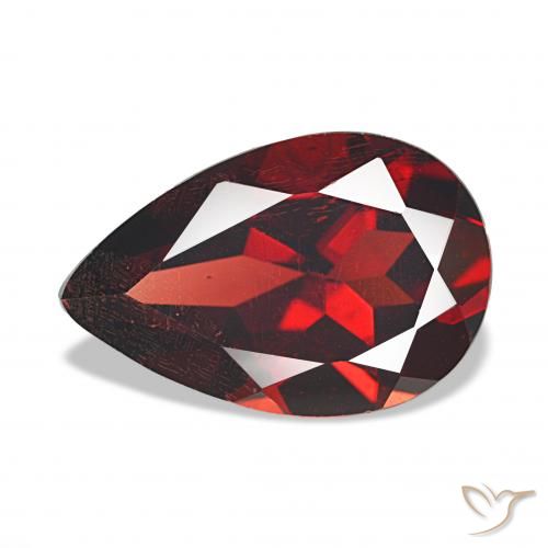 3.55ct Deep Red Almandine Garnet, Pear Shape, VS