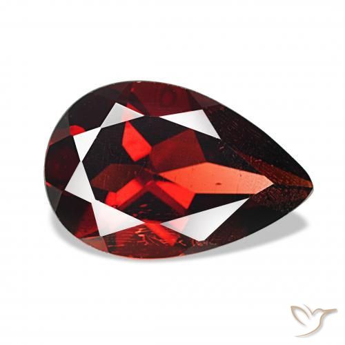 3.55 ct Red Almandine Garnet Stone, Natural Almandine Garnet in Pear Facet Shape for Sale