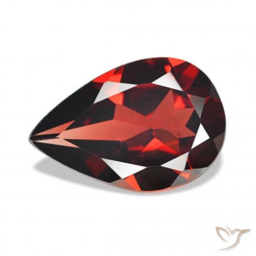 2.83 ct Red Almandine Garnet Gemstone, Almandine Garnet Gem in Pear Facet Shape for Sale.