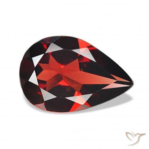 2.83 ct Red Almandine Garnet Stone, Natural Almandine Garnet in Pear Facet Shape for Sale