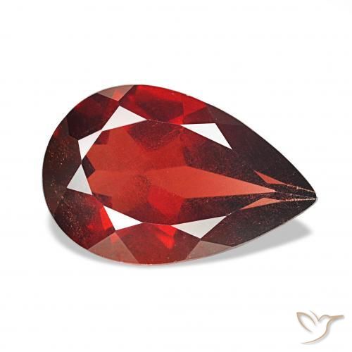 2.98 ct Red Almandine Garnet Stone, Natural Almandine Garnet in Pear Facet Shape for Sale