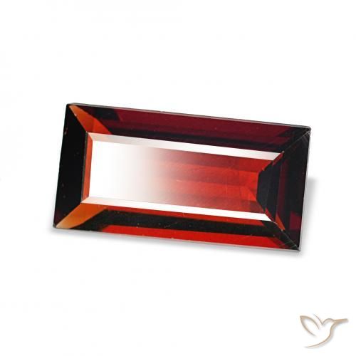 1.53 ct Red Almandine Garnet Stone, Natural Almandine Garnet in Baguette Facet Shape for Sale
