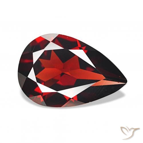 3.03 ct Red Almandine Garnet Stone, Natural Almandine Garnet in Pear Facet Shape for Sale
