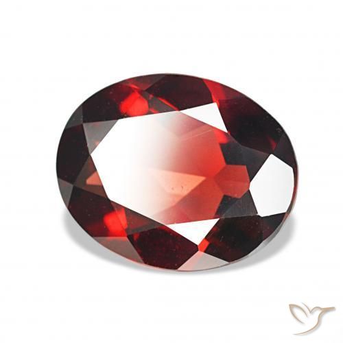 3.41 ct Red Almandine Garnet Stone, Natural Almandine Garnet in Oval Facet Shape for Sale