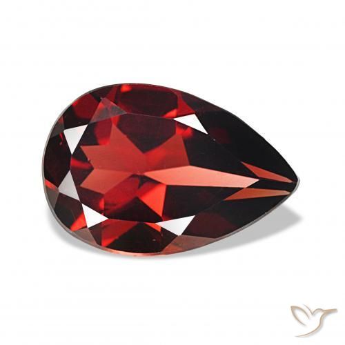 3.31 ct Red Almandine Garnet Gemstone, Almandine Garnet Gem in Pear Facet Shape for Sale.
