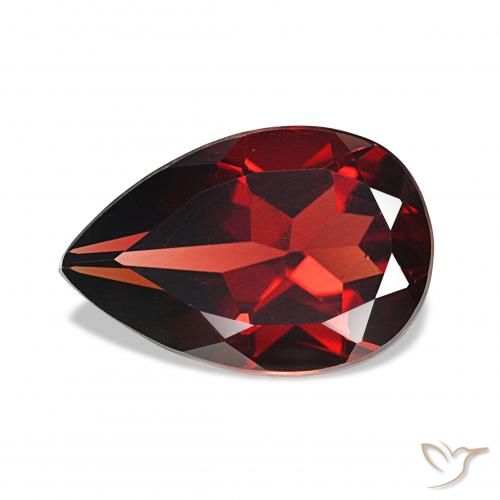 3.31 ct Red Almandine Garnet Stone, Natural Almandine Garnet in Pear Facet Shape for Sale