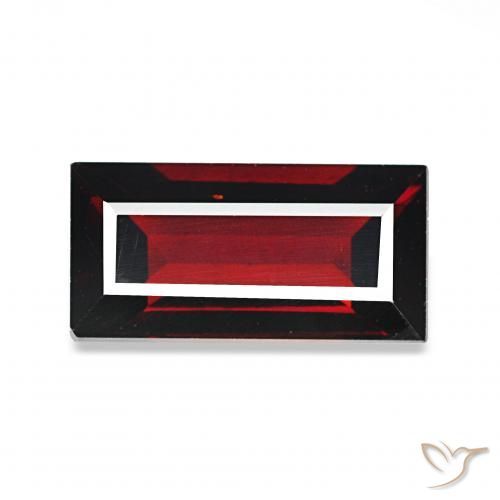 2.05 ct Red Almandine Garnet Gemstone, Almandine Garnet Gem in Baguette Facet Shape for Sale.