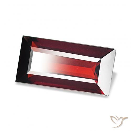 1.66 ct Red Almandine Garnet Stone, Natural Almandine Garnet in Baguette Facet Shape for Sale