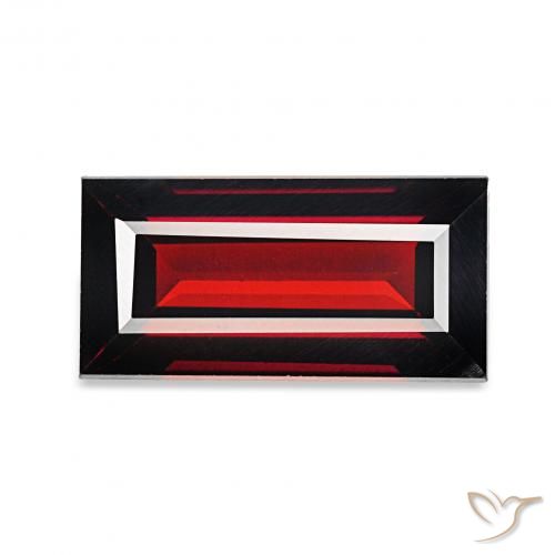 1.76 ct Red Almandine Garnet Gemstone, Almandine Garnet Gem in Baguette Facet Shape for Sale.