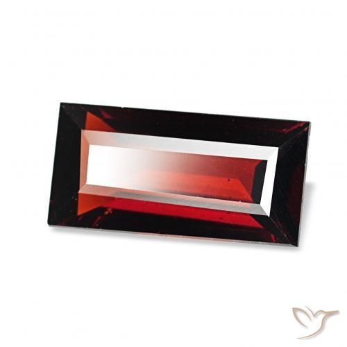 1.66 ct Red Almandine Garnet Stone, Natural Almandine Garnet in Baguette Facet Shape for Sale
