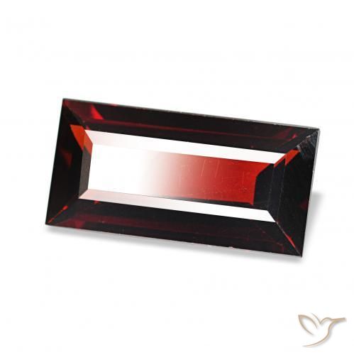 1.67 ct Red Almandine Garnet Stone, Natural Almandine Garnet in Baguette Facet Shape for Sale