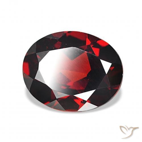 2.82 ct Red Almandine Garnet Stone, Natural Almandine Garnet in Oval Facet Shape for Sale