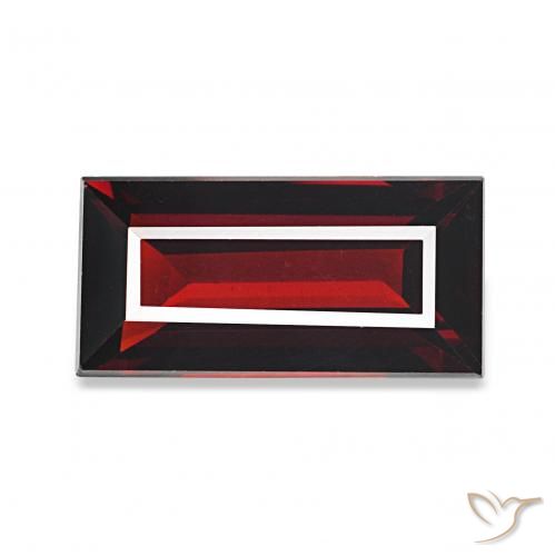 1.59 ct Red Almandine Garnet Gemstone, Almandine Garnet Gem in Baguette Facet Shape for Sale.
