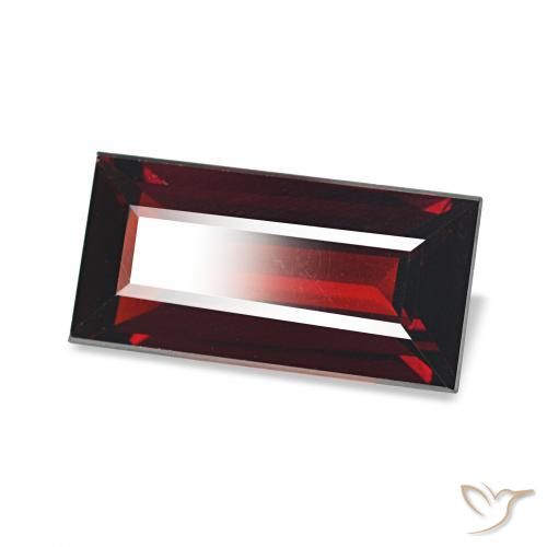1.59 ct Red Almandine Garnet Stone, Natural Almandine Garnet in Baguette Facet Shape for Sale