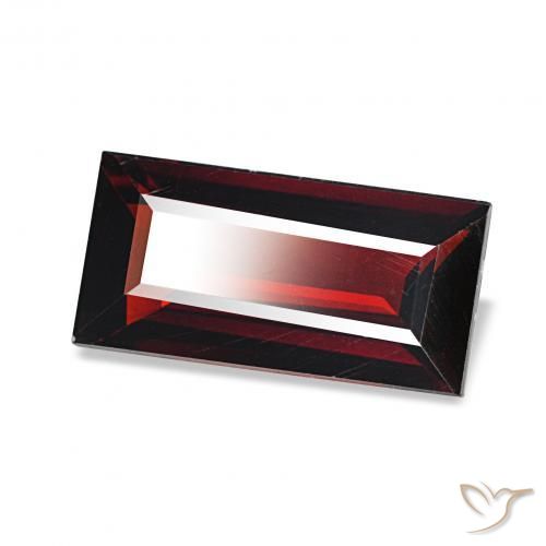 1.69 ct Red Almandine Garnet Stone, Natural Almandine Garnet in Baguette Facet Shape for Sale
