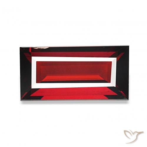 1.81 ct Red Almandine Garnet Gemstone, Almandine Garnet Gem in Baguette Facet Shape for Sale.