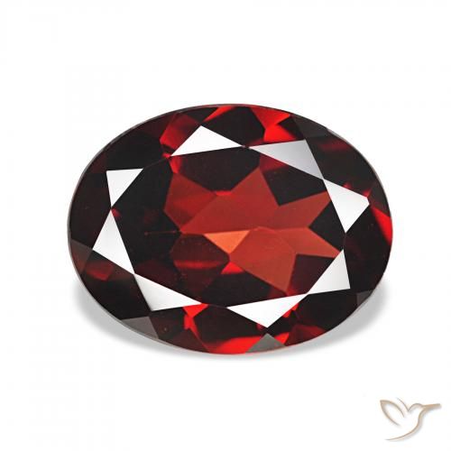 1.96 ct Red Almandine Garnet Gemstone, Almandine Garnet Gem in Oval Facet Shape for Sale.