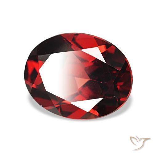 2.14 ct Red Almandine Garnet Stone, Natural Almandine Garnet in Oval Facet Shape for Sale