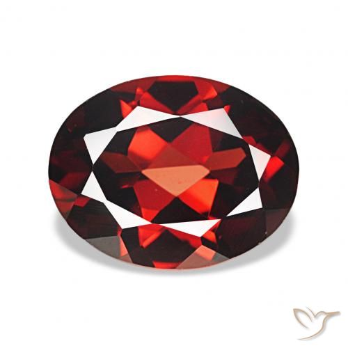 2.10 ct Red Almandine Garnet Gemstone, Almandine Garnet Gem in Oval Facet Shape for Sale.