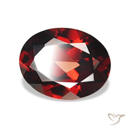 2.10 ct Red Almandine Garnet Stone, Natural Almandine Garnet in Oval Facet Shape for Sale